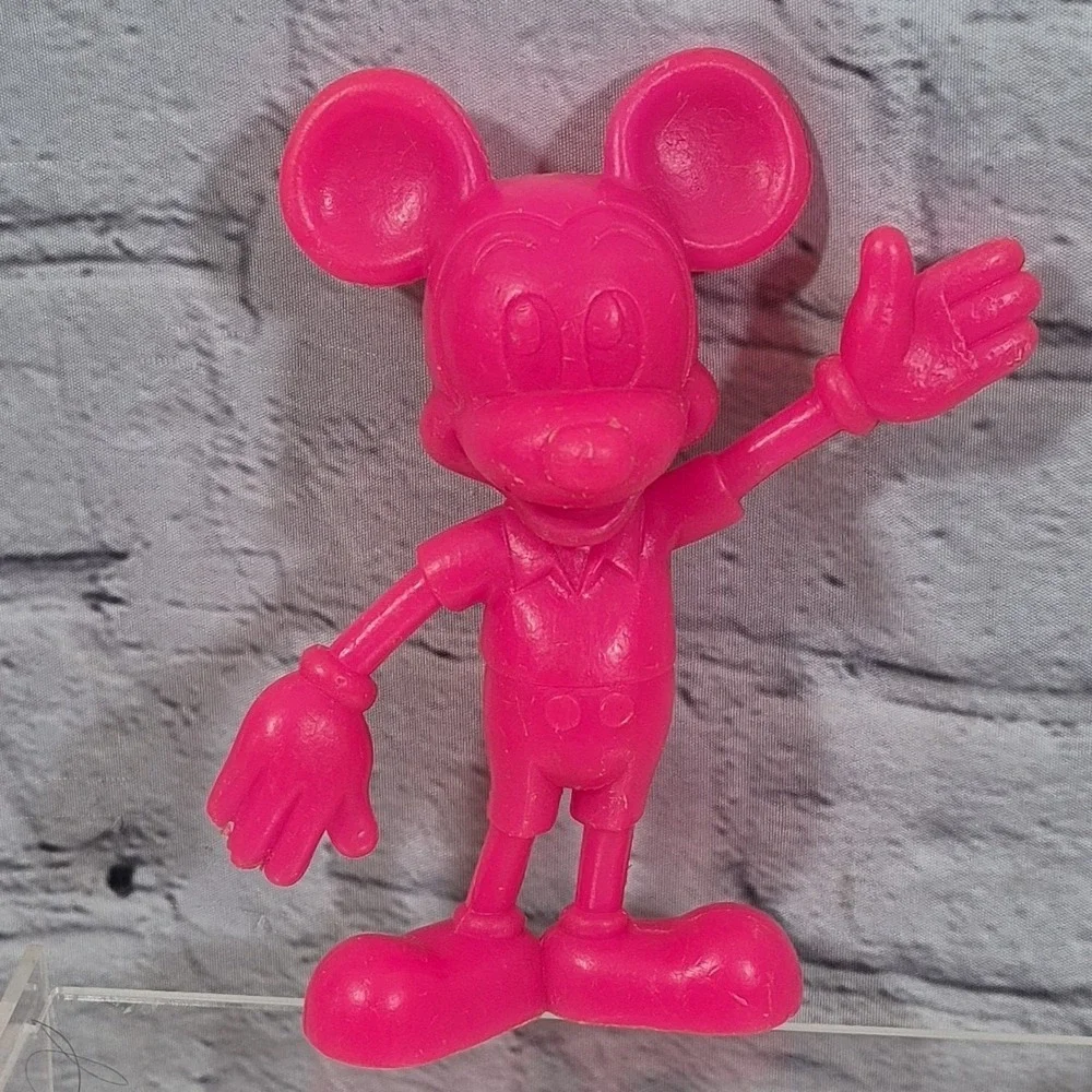 Vintage 70s Disney Figures Dopey Mickey Mouse Hard Plastic Toys By Louis Marx